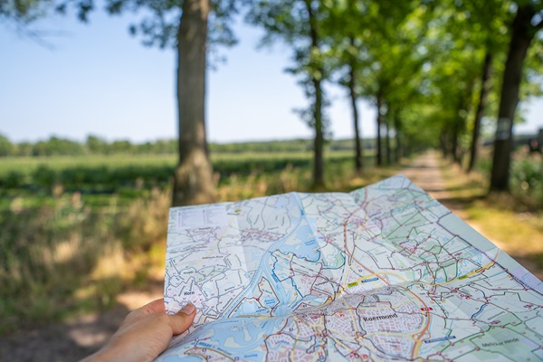 Looking at the hiking map